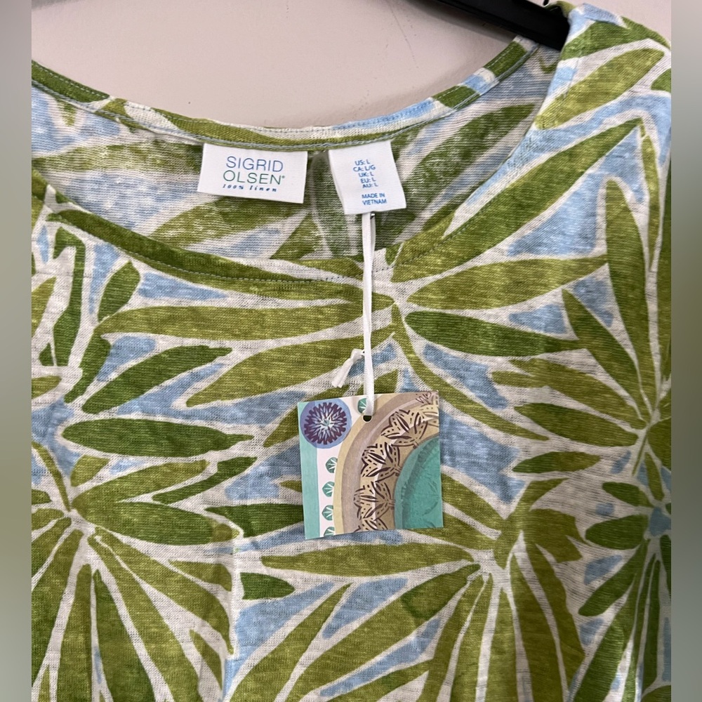 New SIGRID OLSEN 100% Linen Womens top size: L - Picture 4 of 5